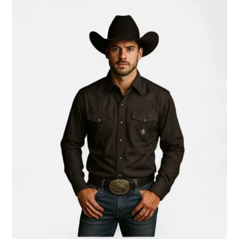 Camisa Vaquera Western Cowboy Old West #mlpos_14 | Color: negro 8819 #color_negro_8819 | Talla: EG #sku_oldesngeg