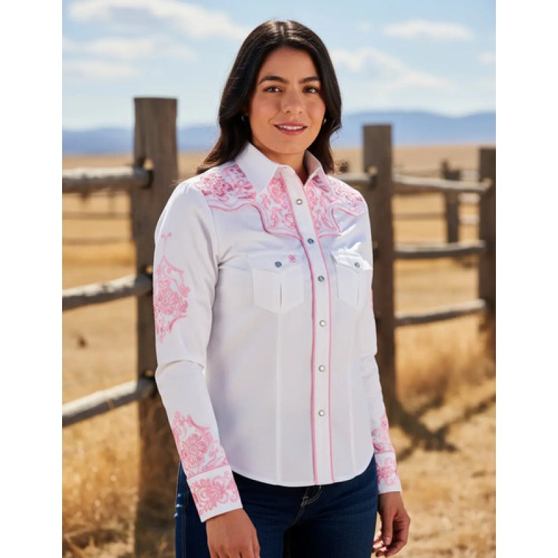 Blusa Vaquera Bordada Old West Blanco 2300 M #mlpos_1 #sku_8242802300m