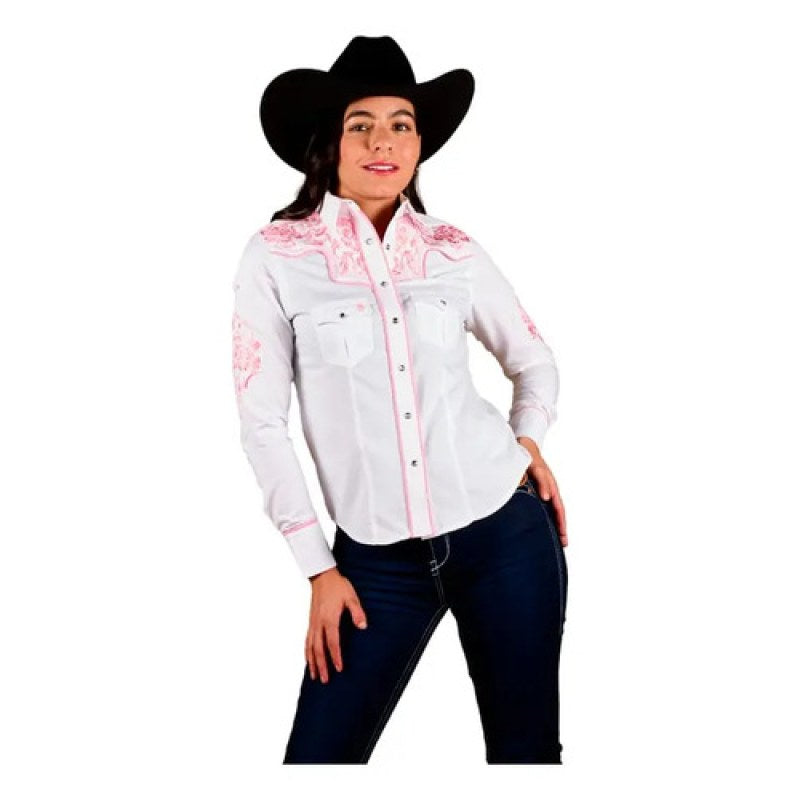 Blusa Vaquera Bordada Old West Blanco 2300 M #mlpos_3 #sku_8242802300m