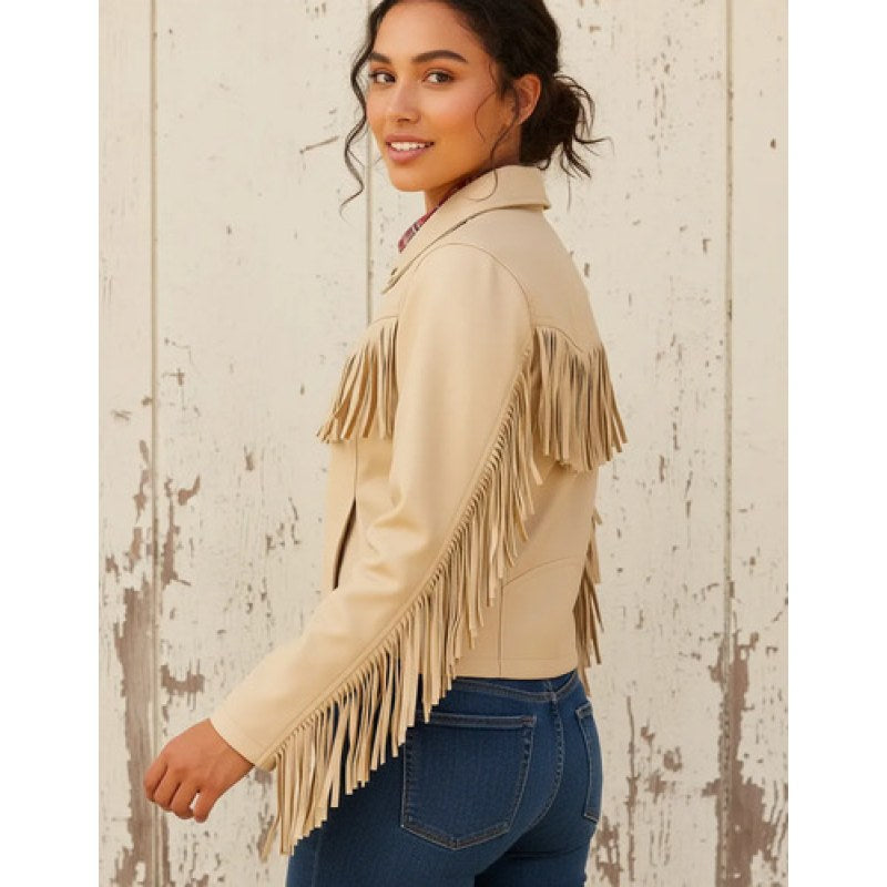 Chamarra Chaqueta Wrangler Dama Vaquera Con Barbas #mlpos_1 | Color: Beige #color_beige | Talla: XL #sku_mlm2559835325-192922546731