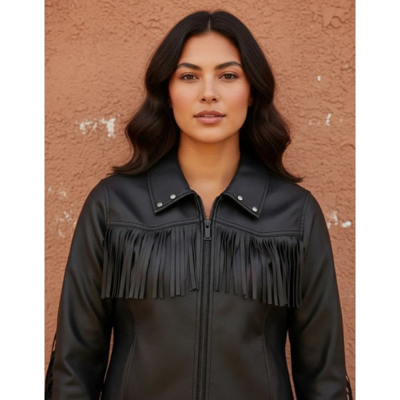 Chamarra Chaqueta Wrangler Dama Vaquera Con Barbas #mlpos_8 | Color: Negro #color_negro | Talla: XL #sku_mlm2559835325-192922546739