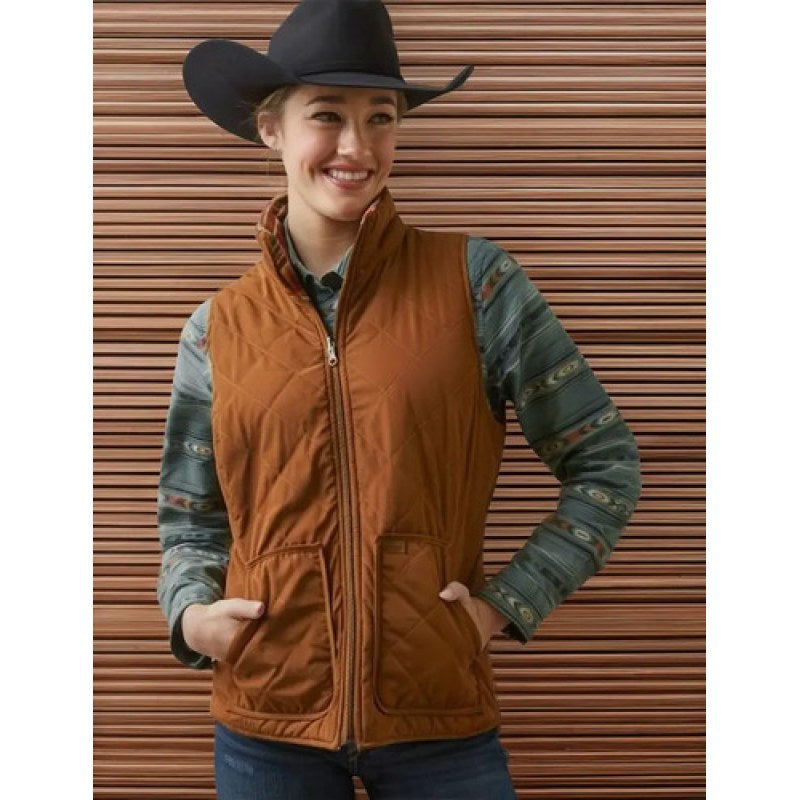 Chaleco  Ariat Softshell Vest Dama #mlpos_3 | Color: Miel Chimayo 10046059 #color_miel_chimayo_10046059 #sku_10046059miell #sku_mlm2571794068-185146404551