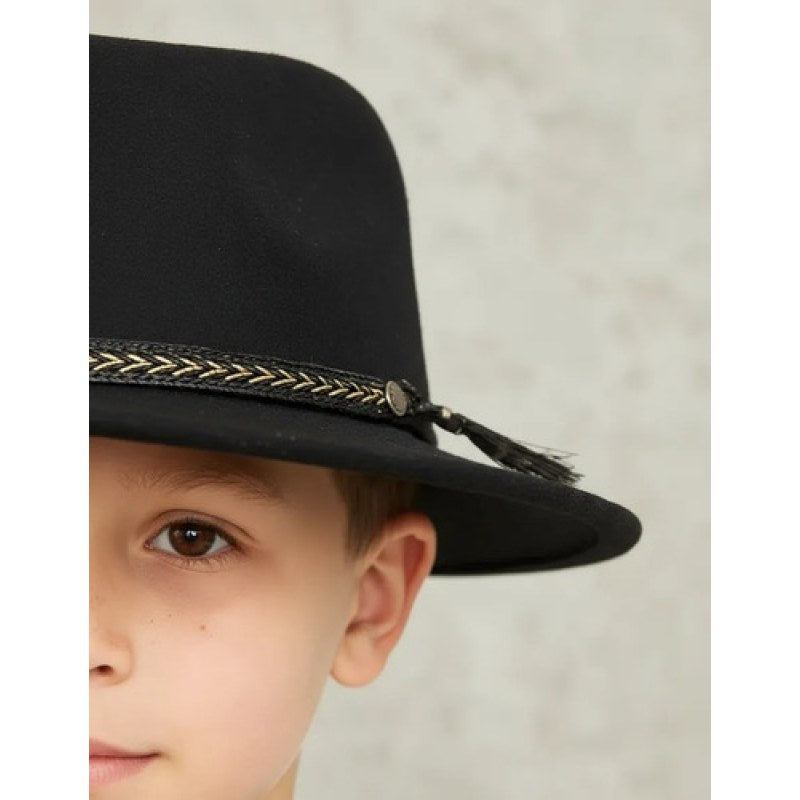Sombrero Vaquero Circular Para Niño Y Niña #mlpos_3 | Color: Negro #color_negro | Talla: S #sku_mlm2624722231-194150629085