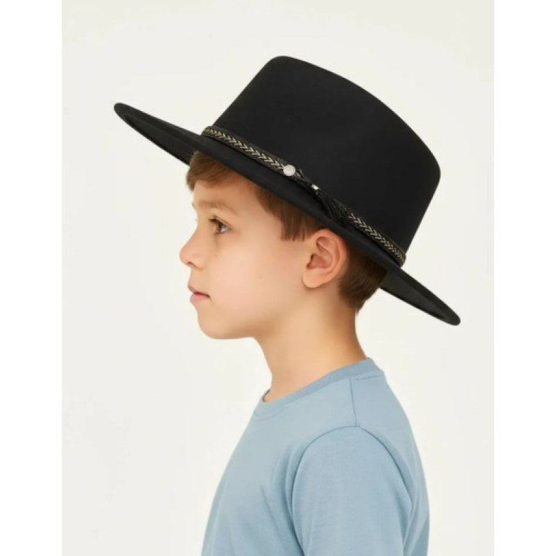 Sombrero Vaquero Circular Para Niño Y Niña #mlpos_4 | Color: Negro #color_negro | Talla: S #sku_mlm2624722231-194150629085