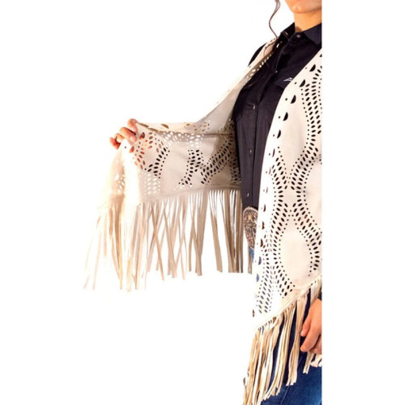 Chaleco Vaquero Western Con Barbas Icy Denver Mujer #mlpos_5 | Color: Hueso #color_hueso | Talla: Unitalla #sku_mlm2680583738-187285607525