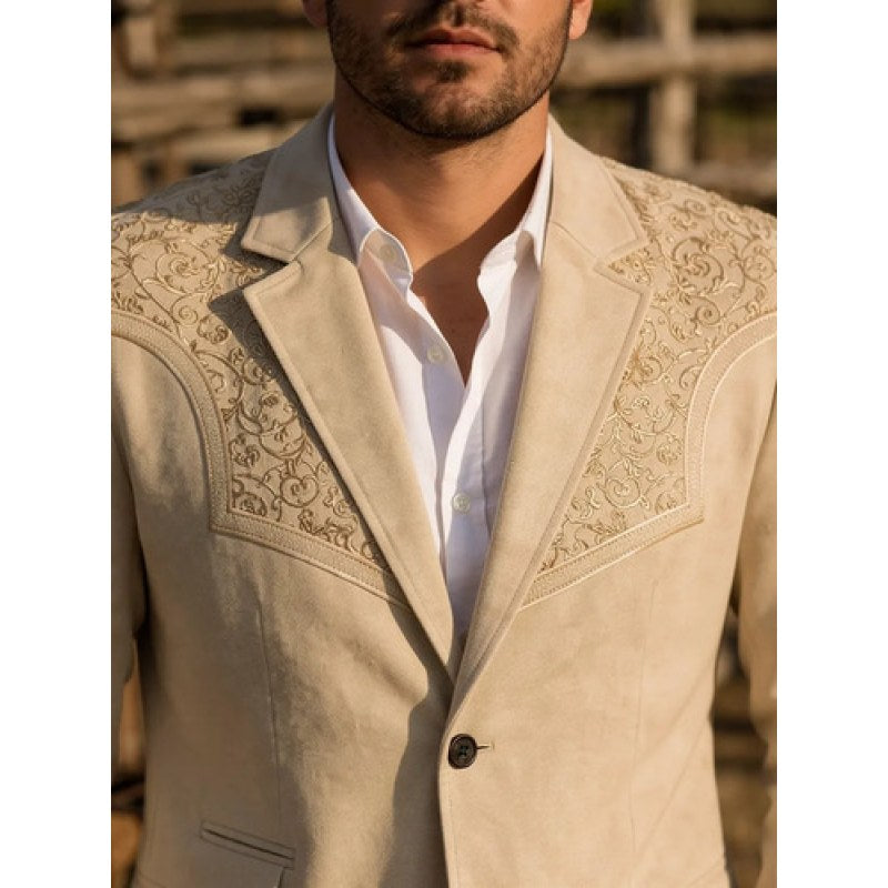 Saco Vaquero Montero Tipo Gamuzina Lamasini #mlpos_31 | Color: Biege #color_biege | Talla: S #sku_mt2182b2xl #sku_mt2182b3xl #sku_mt2182b4xl #sku_mt2182bl #sku_mt2182bm #sku_mt2182bs #sku_mt2182bxl