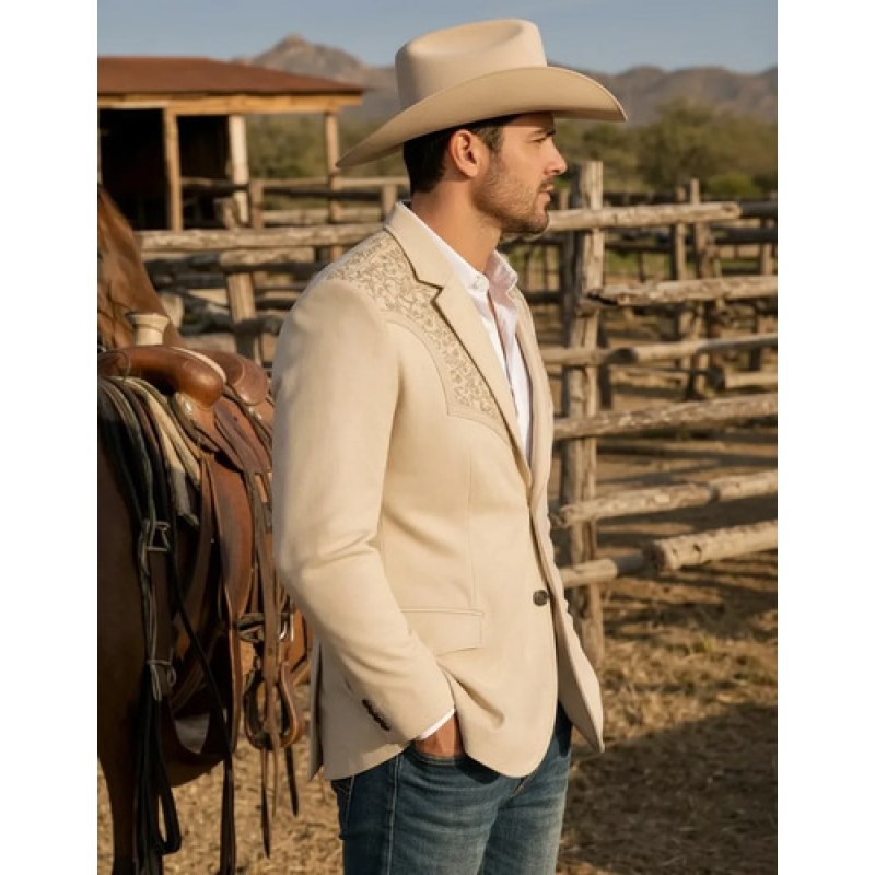 Saco Vaquero Montero Tipo Gamuzina Lamasini #mlpos_32 | Color: Biege #color_biege | Talla: S #sku_mt2182b2xl #sku_mt2182b3xl #sku_mt2182b4xl #sku_mt2182bl #sku_mt2182bm #sku_mt2182bs #sku_mt2182bxl