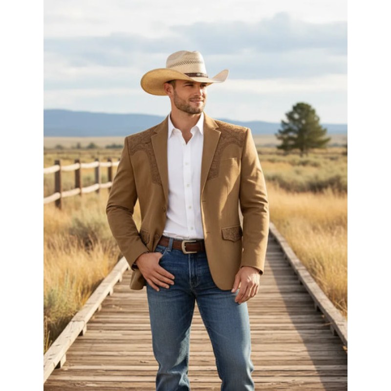 Saco Vaquero Montero Tipo Gamuzina Lamasini #mlpos_9 | Color: Brown #color_brown | Talla: 3XL