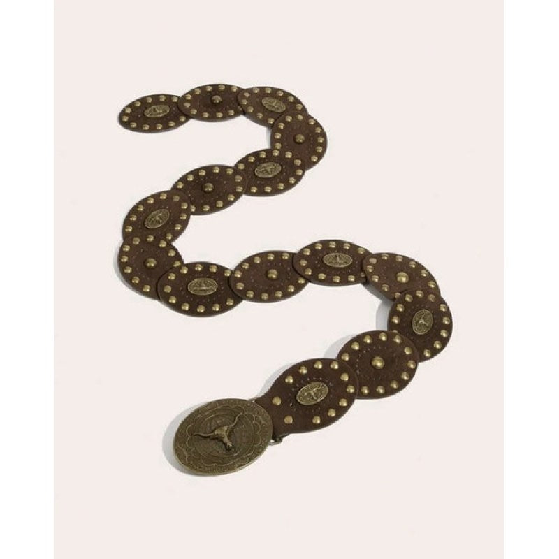 Cinturon Cinto Vaquero Para Dama #mlpos_4 | Color: Marrón #color_marrn | Talla: Unitalla #sku_cintmarronvaqu
