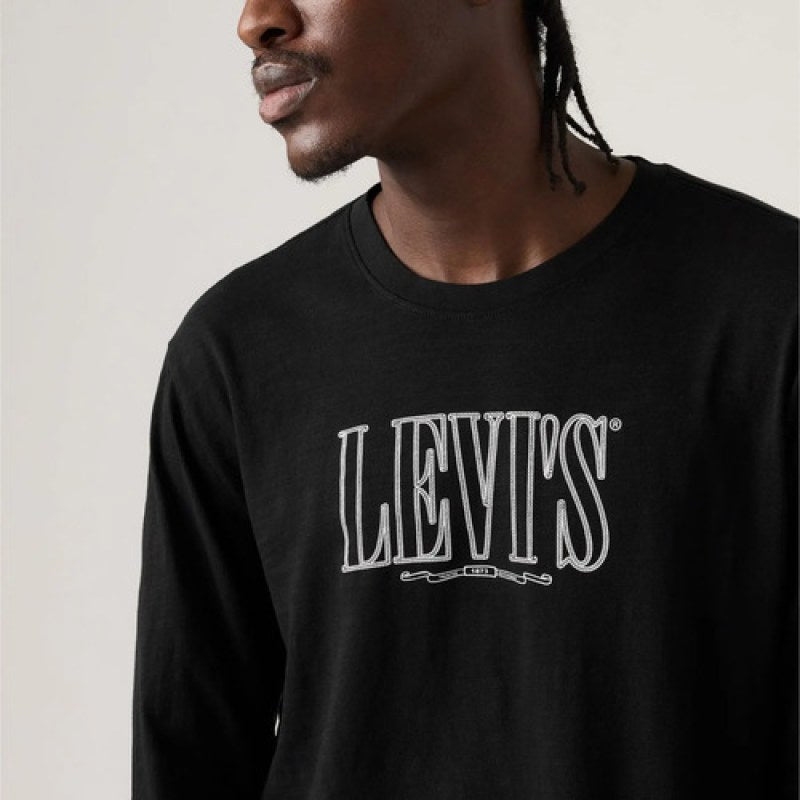 Playera Camiseta  Levis Tshirts Relaxed Manga Larga #mlpos_4 | Color: Negro 0268 #color_negro_0268 #sku_mlm2720588273-189992208622 #sku_mlm2720588273-189992208624