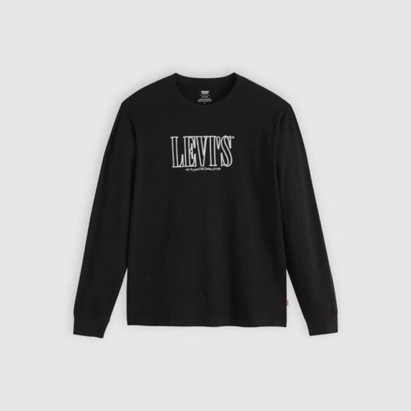 Playera Camiseta  Levis Tshirts Relaxed Manga Larga #mlpos_5 | Color: Negro 0268 #color_negro_0268 #sku_mlm2720588273-189992208622 #sku_mlm2720588273-189992208624