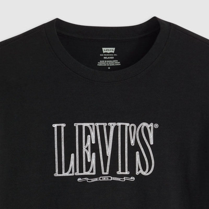 Playera Camiseta  Levis Tshirts Relaxed Manga Larga #mlpos_6 | Color: Negro 0268 #color_negro_0268 #sku_mlm2720588273-189992208622 #sku_mlm2720588273-189992208624