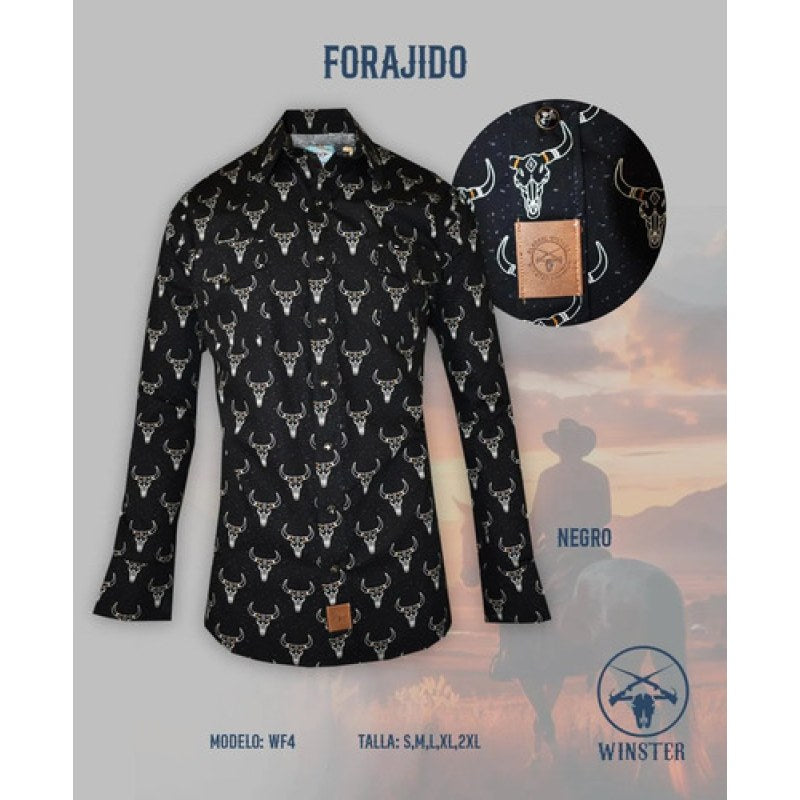 Camisa Vaquera Winster Para Caballero #mlpos_3 | Color: Negro Jacquard #color_negro_jacquard #sku_winjacngl #sku_winjacngm #sku_winjacngxl #sku_winjacngxxl