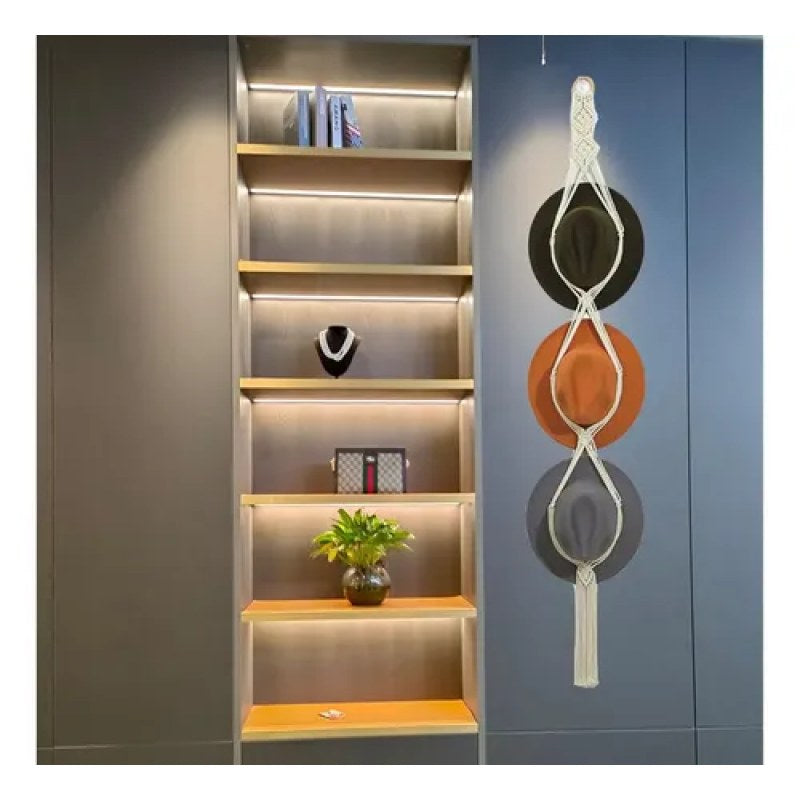 Colgador De Macramé Para Sombreros Bohemios Soporte De Pared White #mlpos_2 #sku_mlm2735443567
