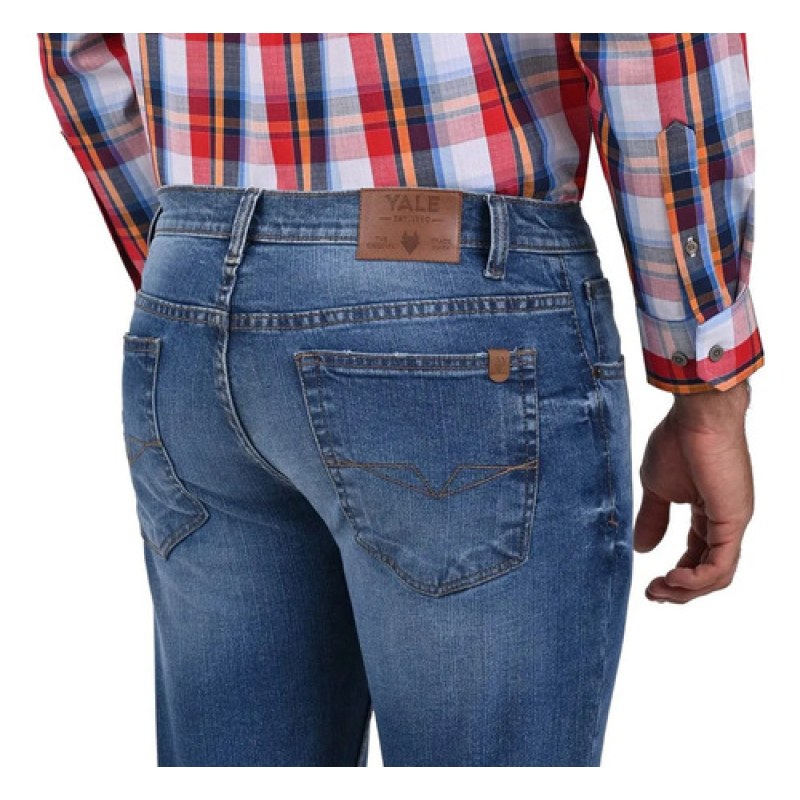Pantalon Yale Mezclilla Slim Fit Para Hombre B384-18 33 #mlpos_3 #sku_b3841833