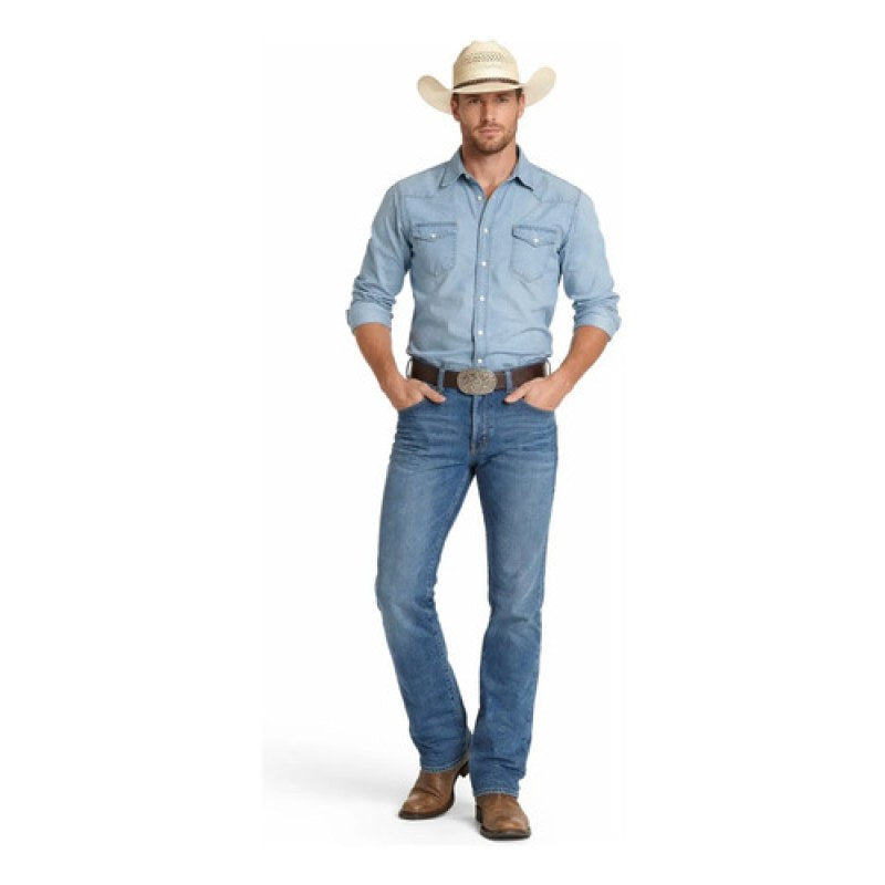 Pantalon Retro Wrangler Slim Boot Caballero Moda Straight #mlpos_5 | Color: 6030 #color_6030 | Talla: 31x32 #sku_1123860303132