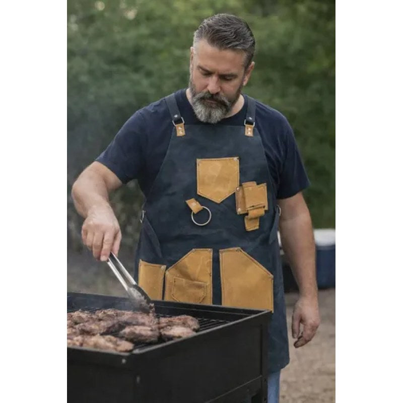 Mandil De Piel Para Cocina Parrilla Y Carne Asada Multiusos Marino #mlpos_3 #sku_mpcpcam