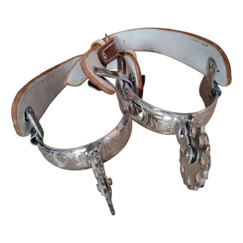 Par De Espuelas Charras Grabadas Con Correas Color Miel #mlpos_2 #sku_mlm2867307753