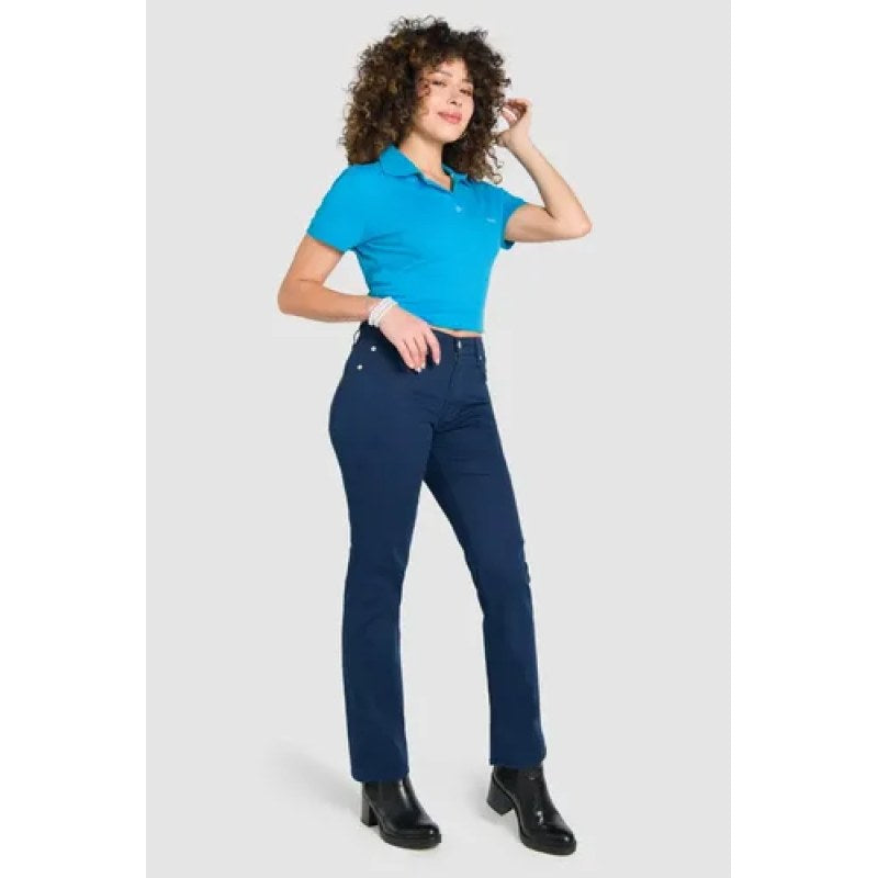 Pantalon Oggi Jeans Atraction Gabardina Recto Mujer #mlpos_10 #mlitem_MLM2901841047 | Color: Marino | Talla: 9 #color_marino #sku_atrmn9