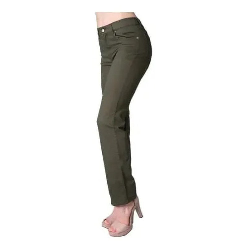 Pantalon Oggi Jeans Atraction Gabardina Recto Mujer #mlpos_17 #mlitem_MLM962140857 | Color: Olivo | Talla: 13 #color_olivo #sku_atgbol13
