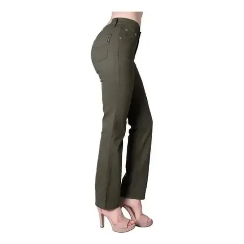 Pantalon Oggi Jeans Atraction Gabardina Recto Mujer #mlpos_18 #mlitem_MLM962140857 | Color: Olivo | Talla: 13 #color_olivo #sku_atgbol13