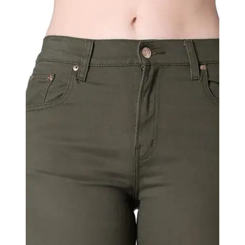 Pantalon Oggi Jeans Atraction Gabardina Recto Mujer #mlpos_20 #mlitem_MLM962140857 | Color: Olivo | Talla: 13 #color_olivo #sku_atgbol13