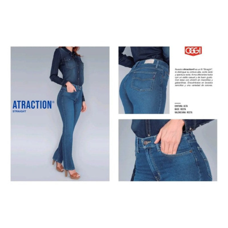 Pantalon Oggi Jeans Atraction Gabardina Recto Mujer #mlpos_22 #mlitem_MLM962140857 | Color: Olivo | Talla: 13 #color_olivo #sku_atgbol13