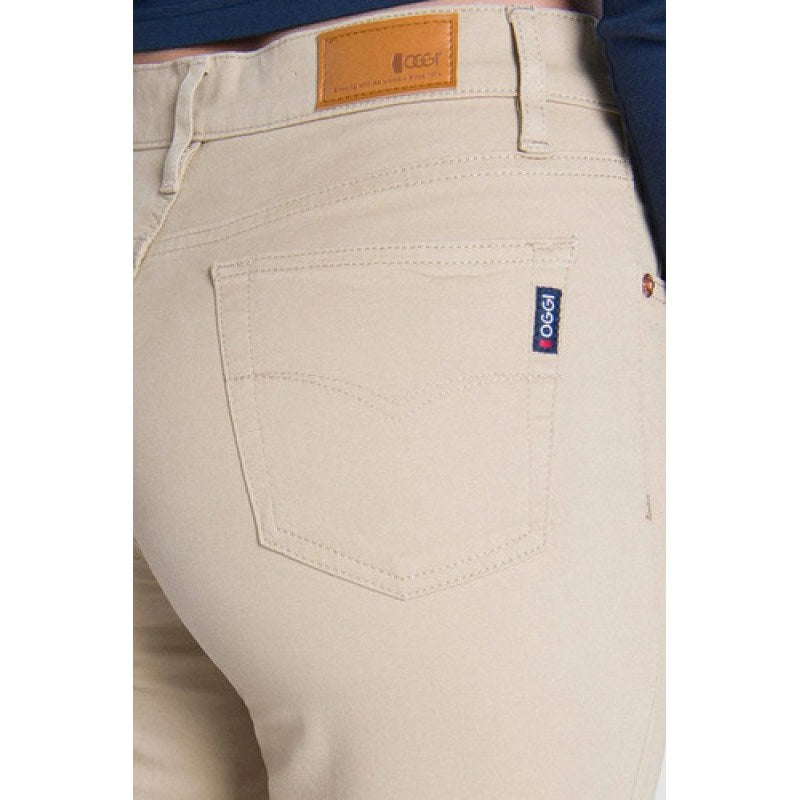 Pantalon Oggi Jeans Atraction Gabardina Recto Mujer #mlpos_3 #mlitem_MLM2901803491 | Color: Beige | Talla: 9 #color_beige #sku_atrbg9 #sku_atrbg15