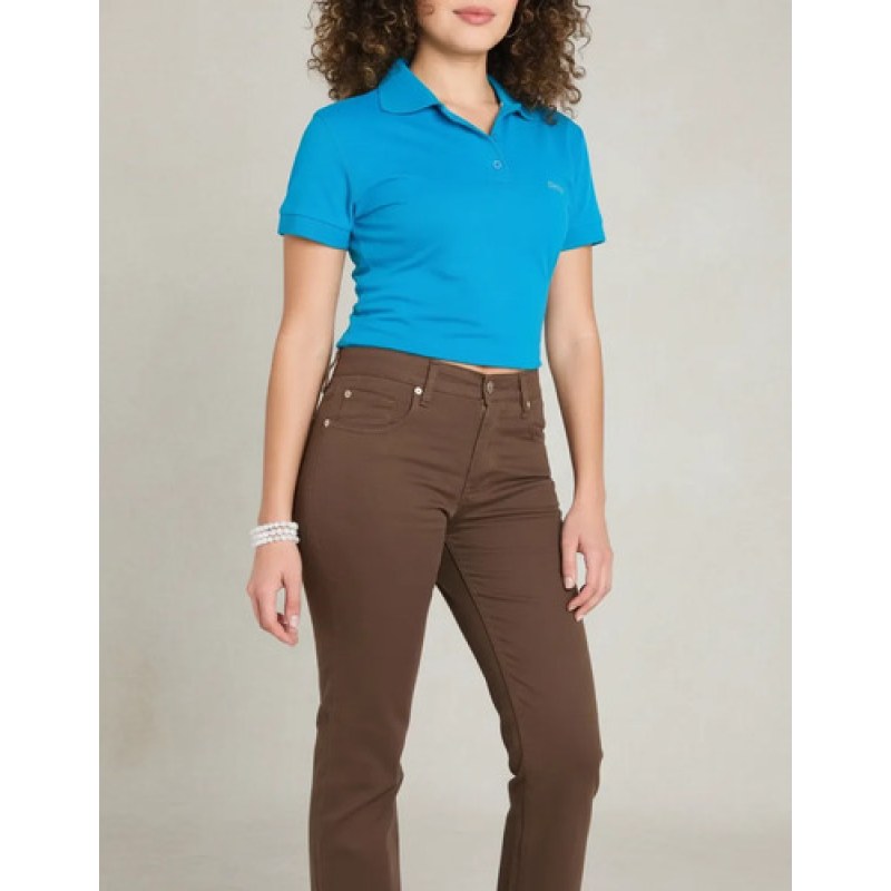 Pantalon Oggi Jeans Atraction Gabardina Recto Mujer #mlpos_5 #mlitem_MLM2901815453 | Color: Moka | Talla: 9 #color_moka #sku_atrmk9