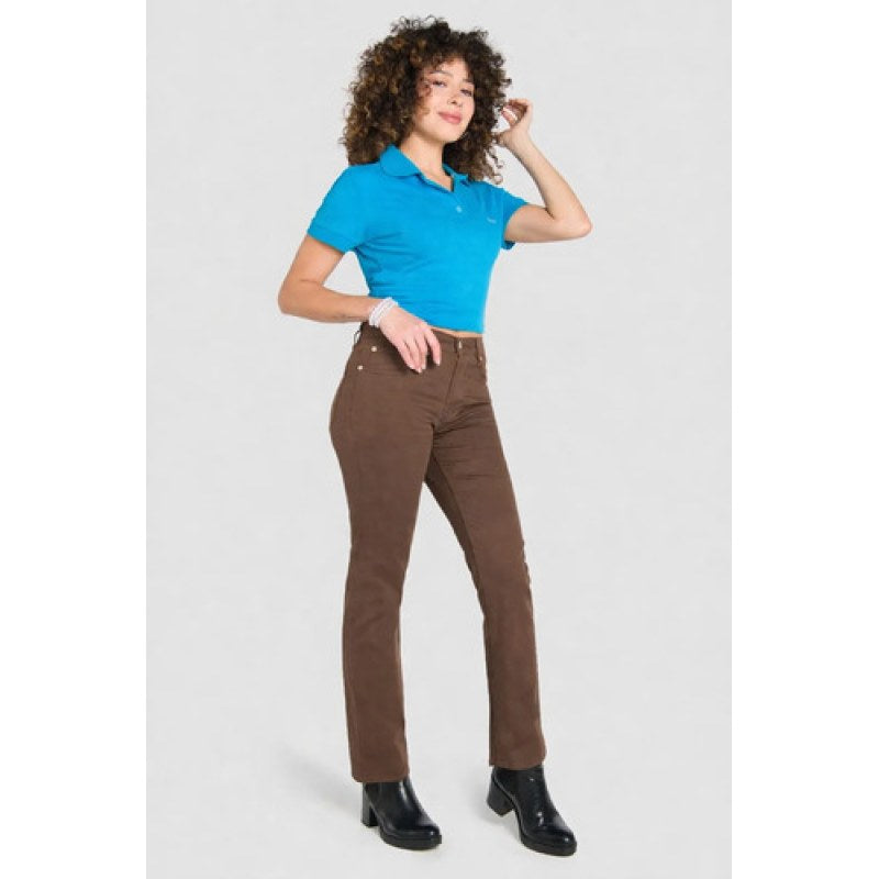 Pantalon Oggi Jeans Atraction Gabardina Recto Mujer #mlpos_6 #mlitem_MLM2901815453 | Color: Moka | Talla: 9 #color_moka #sku_atrmk9