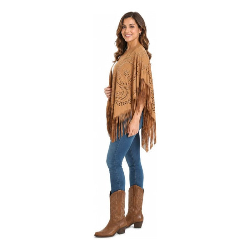Chal Vaquero Con Barbas Troquelado Camel Unitalla #mlpos_3 #sku_chaltroqun