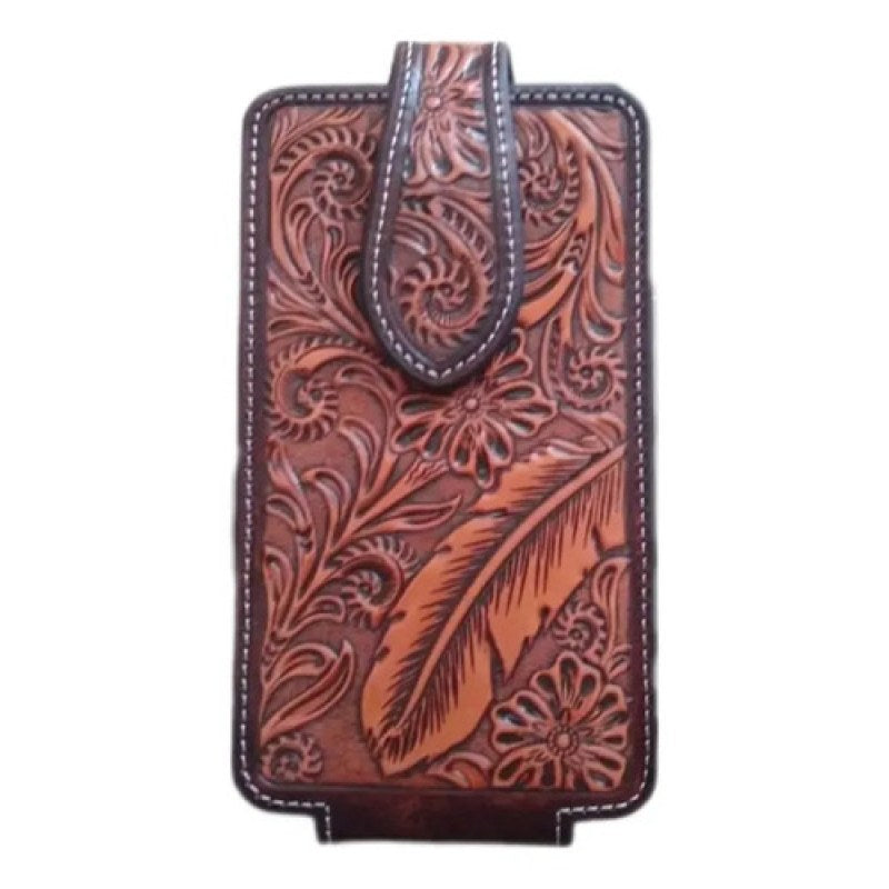 Funda  Para Celular Ariat Vaquero Cafe A0603802 Pluma Floral #mlpos_1 #sku_a0603802cf