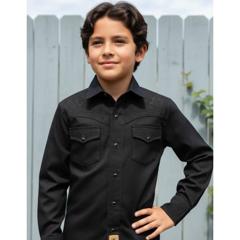 Camisa Charra Vaquera Winster Niño #mlpos_7 | Color: Negro #color_negro #sku_wincamnng2 #sku_wincamnng4 #sku_wincamnng6 #sku_wincamnng8 #sku_wincamnng10 #sku_wincamnng12 #sku_wincamnng14 #sku_wincamnng16