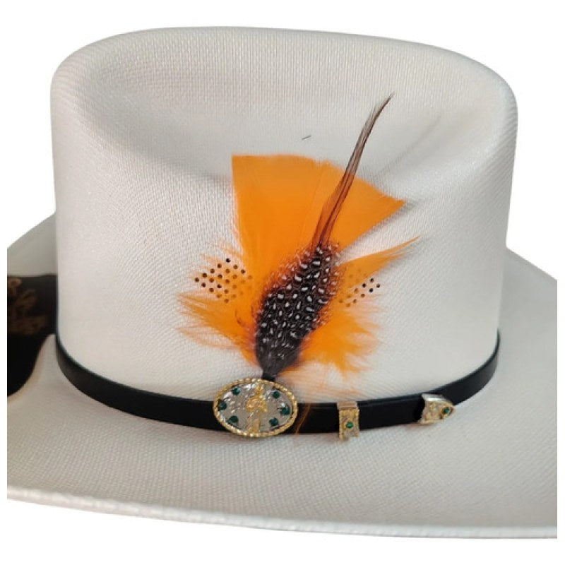 Accesorio Pluma Decorativa Para Sombrero Texana #mlpos_11 #mlitem_MLM3168644333 | Color: Naranja #color_naranja #sku_plumanrj