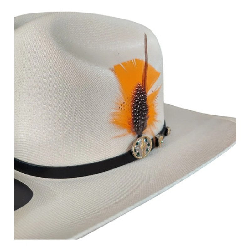 Accesorio Pluma Decorativa Para Sombrero Texana #mlpos_12 #mlitem_MLM3168644333 | Color: Naranja #color_naranja #sku_plumanrj
