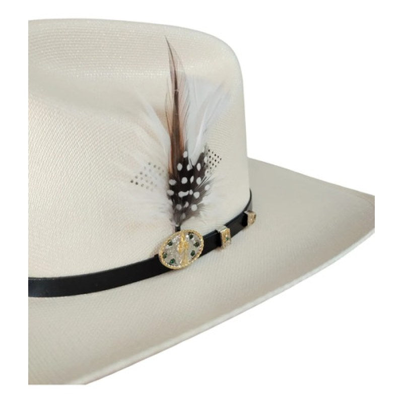 Accesorio Pluma Decorativa Para Sombrero Texana #mlpos_18 #mlitem_MLM5770001452 | Color: Blanco #color_blanco #sku_plumabc