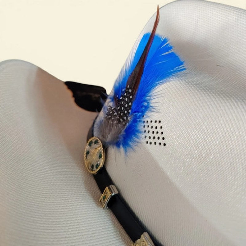 Accesorio Pluma Decorativa Para Sombrero Texana #mlpos_3 #mlitem_MLM3168644327 | Color: Azul Rey #color_azul_rey #sku_plumaazlry