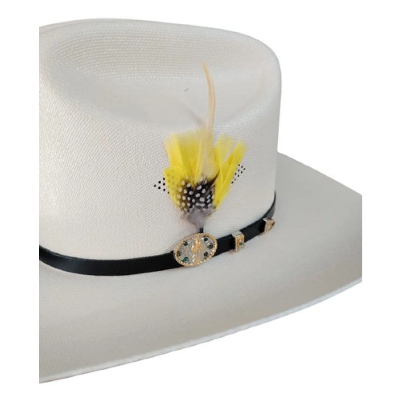Accesorio Pluma Decorativa Para Sombrero Texana #mlpos_6 #mlitem_MLM3168644329 | Color: Amarillo #color_amarillo #sku_plumaamrll