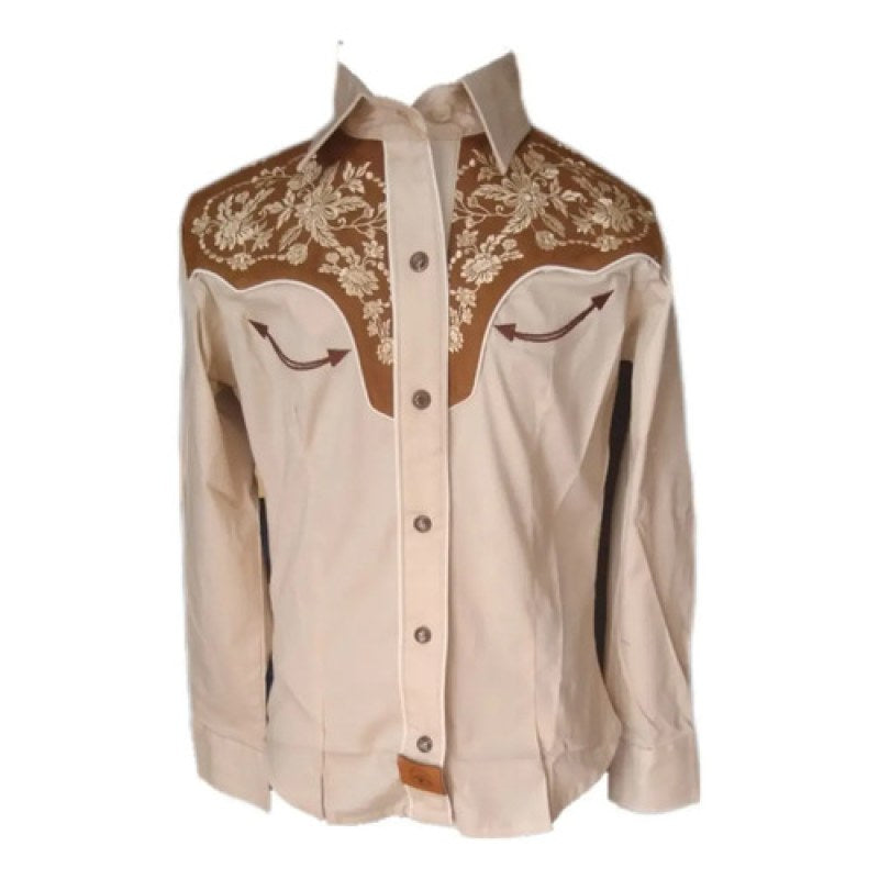 Camisa Blusa Charra Niña Winster #mlpos_1 | Color: Beige #color_beige #sku_winternabg10 #sku_winternabg12 #sku_winternabg14 #sku_winternabg16