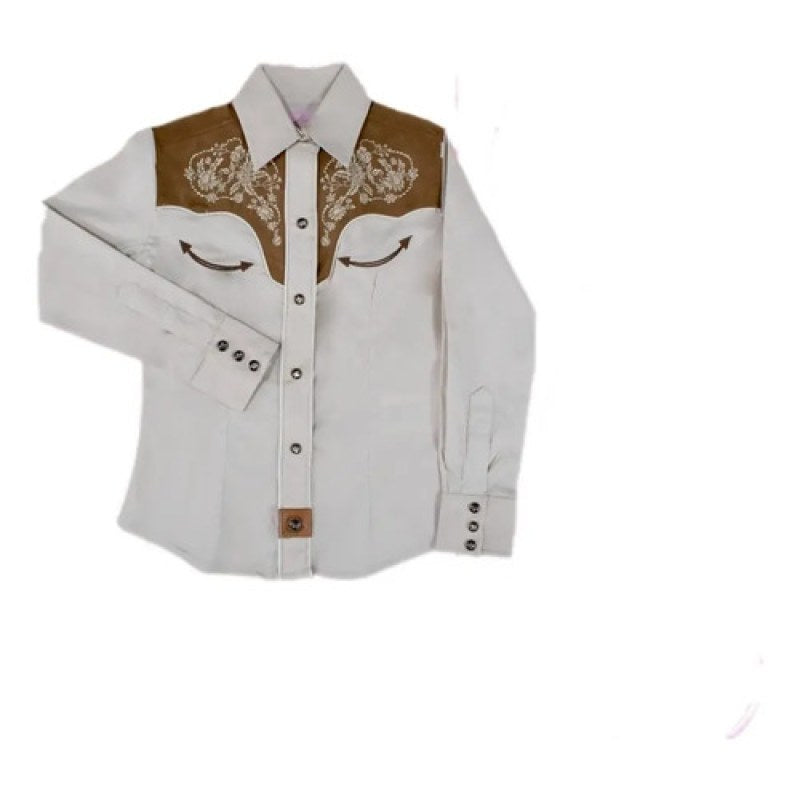 Camisa Blusa Charra Niña Winster #mlpos_4 | Color: Beige #color_beige #sku_winternabg10 #sku_winternabg12 #sku_winternabg14 #sku_winternabg16