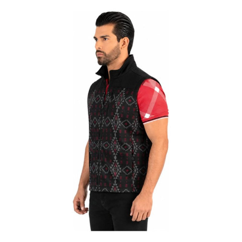 Chaleco Vaquero Estampado Western Lamasini #mlpos_2 #mlitem_MLM3370342317 | Color: Black/ Burgundy | Talla: XL #color_black_burgundy #sku_lam599l #sku_lam599m #sku_lam599s #sku_lam599xl #sku_lam5992xl
