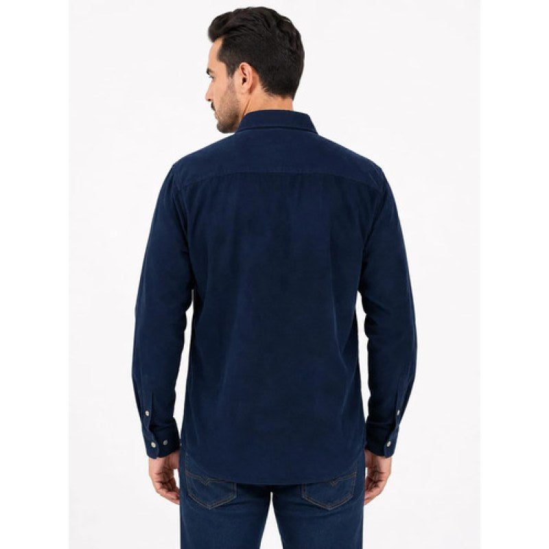 Camisa Manchester De Panilla Para Hombre Manga Larga #mlpos_3 #mlitem_MLM3375735551 | Color: Marino | Talla: M #color_marino #sku_ma00800006mnm #sku_ma00800006mnxl