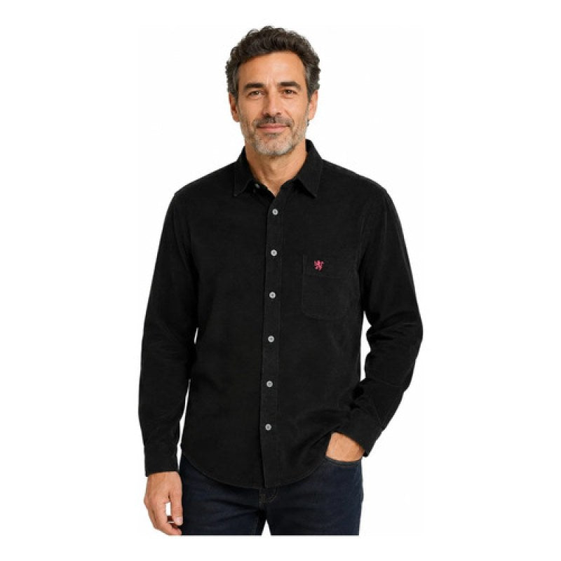Camisa Manchester De Panilla Para Hombre Manga Larga #mlpos_4 #mlitem_MLM3375735553 | Color: Negro | Talla: G #color_negro #sku_ma00800006ngg #sku_ma00800006ngm #sku_ma00800006ngxl