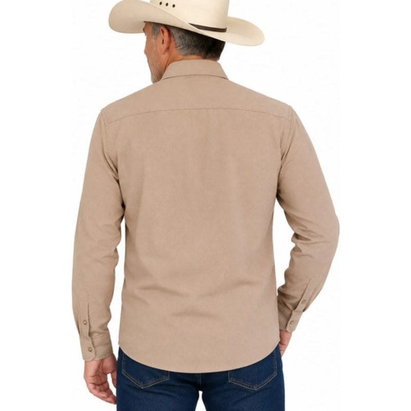 Camisa Manchester De Panilla Para Hombre Manga Larga #mlpos_8 #mlitem_MLM3375773453 | Color: Beige | Talla: G #color_beige #sku_ma00800006bgg #sku_ma00800006bgm #sku_ma00800006bgxl
