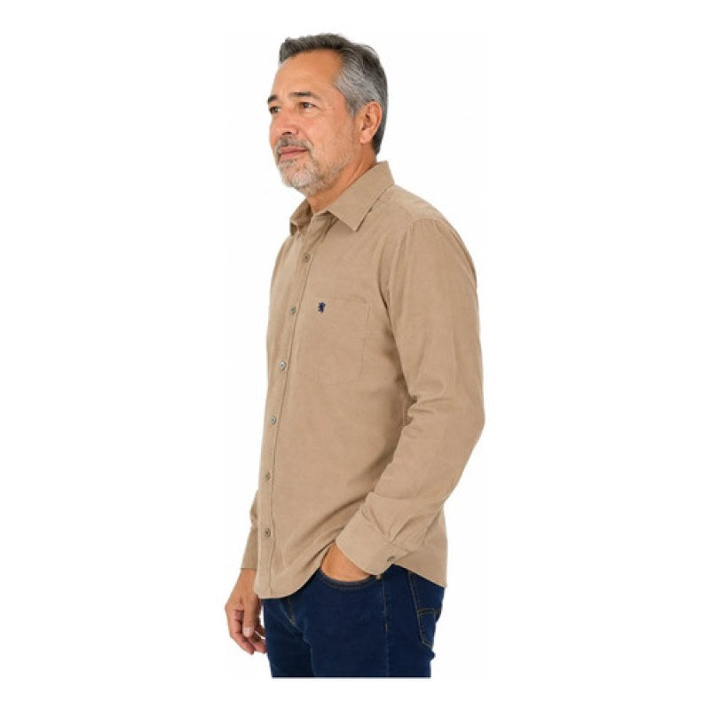 Camisa Manchester De Panilla Para Hombre Manga Larga #mlpos_9 #mlitem_MLM3375773453 | Color: Beige | Talla: G #color_beige #sku_ma00800006bgg #sku_ma00800006bgm #sku_ma00800006bgxl