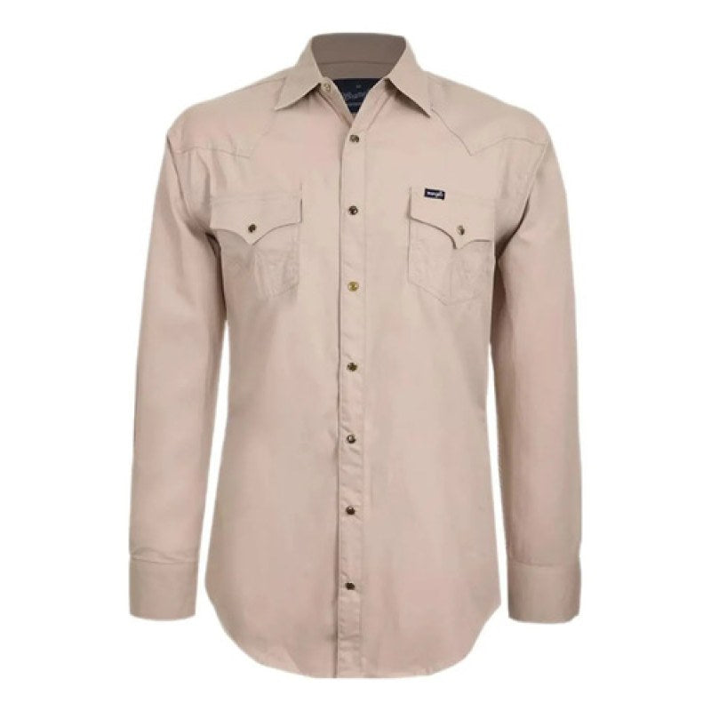 Camisa Lisa Basica Wrangler Vaquera #mlpos_4 | Color: Beige #color_beige #sku_mlm3390331478-185665793597 #sku_mlm3390331478-185665793599 #sku_mlm3390331478-185665793601 #sku_wrnbgxl #sku_wrnbgxxl