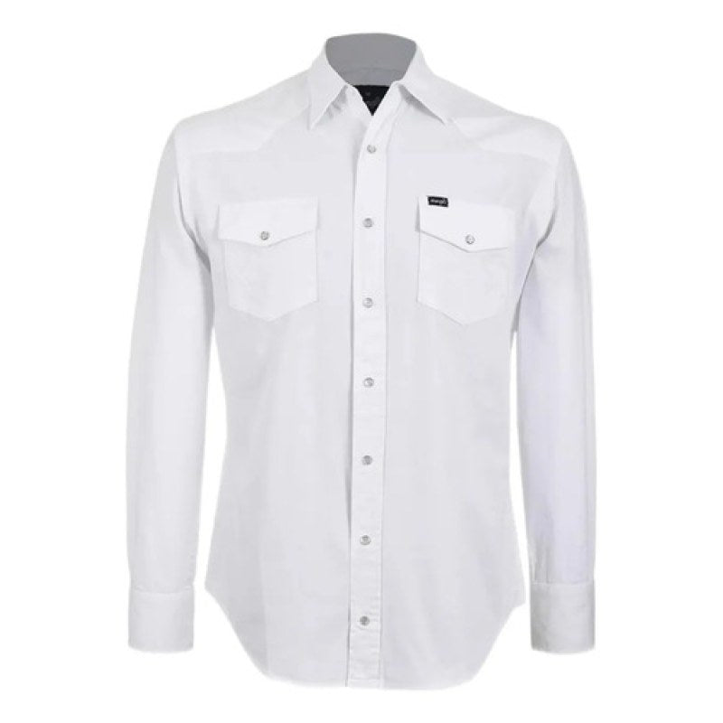 Camisa Lisa Basica Wrangler Vaquera #mlpos_7 | Color: Blanco #color_blanco #sku_mlm3390331478-185665793603 #sku_wrnbcch #sku_wrnbcm #sku_wrnbcxl #sku_wrnbcxxl