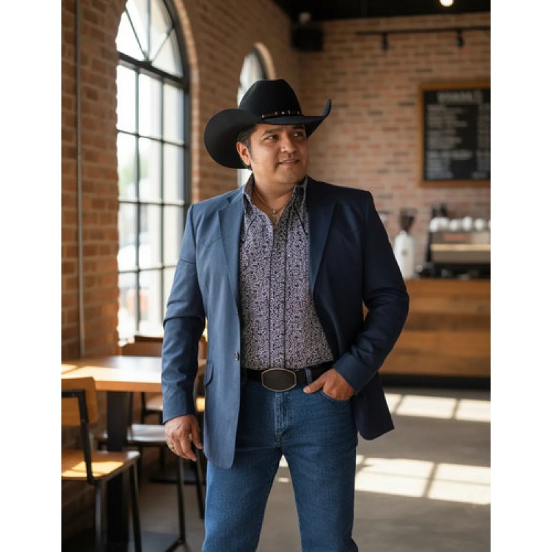 Saco Vaquero Western Old West Tipo Gamuza #mlpos_17 | Color: Azul #color_azul | Talla: M #sku_oldwtscazl2xl #sku_oldwtscazll #sku_oldwtscazlm #sku_oldwtscazls