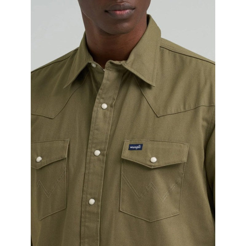 Camisola Vaquera Wrangler Para Caballero #mlpos_3 #mlitem_MLM3438304645 | Color: Olivo 9245 | Talla: EG #color_olivo_9245 #sku_112389245ch #sku_112389245eeg #sku_112389245eg #sku_112389245g #sku_112389245m