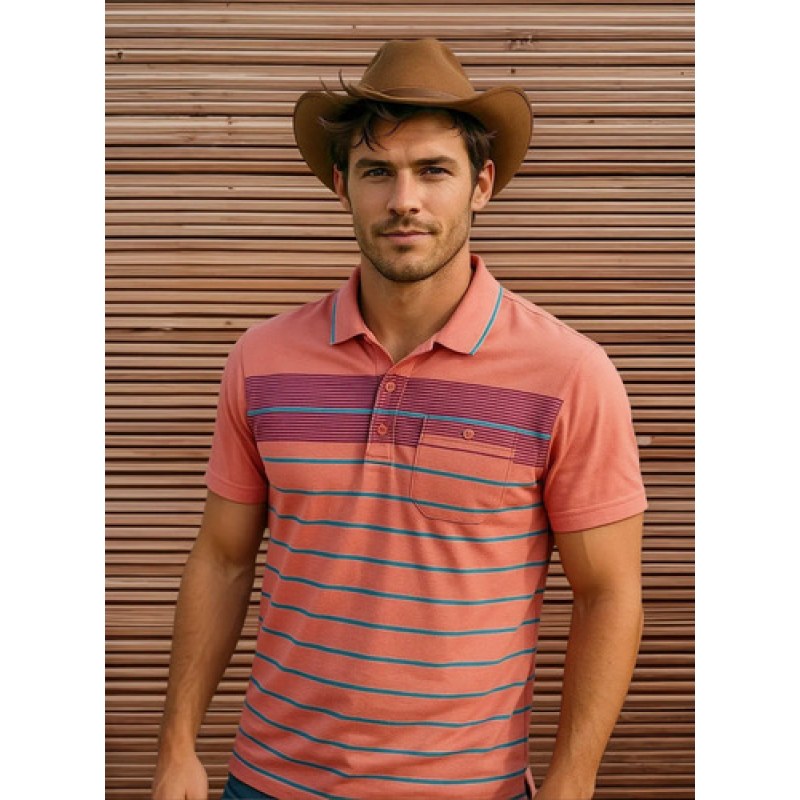 Playera Polo Rossini By Manchester Caballero #mlpos_2 | Color: Salmon #color_salmon | Talla: XG #sku_ro028152salmonxg